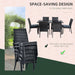 6-Seater Rattan Dining Set with 6 Wicker Weave Chairs & Tempered Glass Top Dining Table - Grey - Outsunny - Green4Life