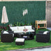 6-Seater Rattan Sofa Set - Dark Grey - Outsunny - Green4Life