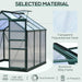 6 x 6 ft Walk-In Polycarbonate Greenhouse with Sliding Door, Galvanised Base & Aluminium Frame - Dark Green - Outsunny - Green4Life