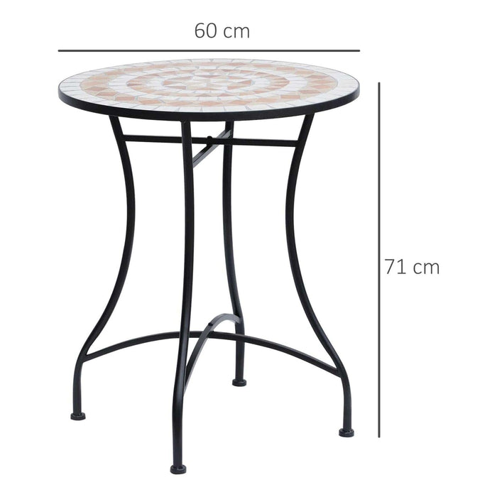 60cm Mosaic Round Bistro Table - Outsunny - Green4Life