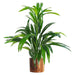 65cm Artificial Large Leaf Bamboo Shrub Plant with Copper Metal Planter - Green4Life