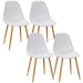 HOMCOM Set of 4 Dining Chairs with Curved Back and Metal Legs - White - Green4Life