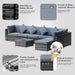 7-Seater Rattan Sofa Set with Table - Grey - Outsunny - Green4Life