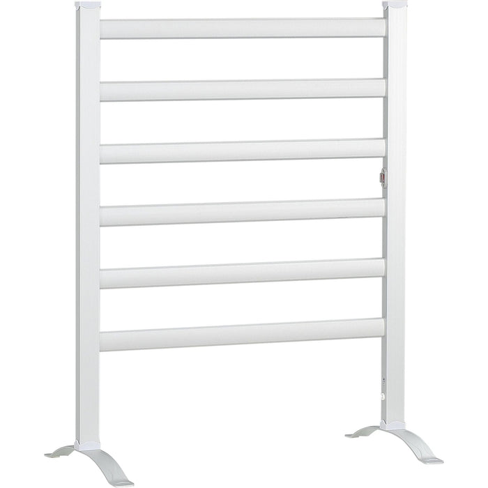 HOMCOM Electric Heated Towel Rail, Wall Mounted & Free Standing - Silver - Green4Life