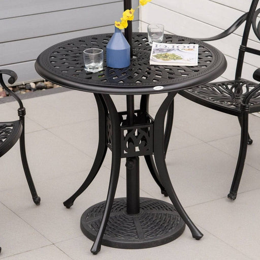 78cm Round Garden Bistro Table - Black - Outsunny (Table Only) - Green4Life