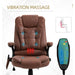 Vinsetto Recliner Office Chair with Six Massage Heating Points - Brown - Green4Life