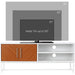 Longline TV Stand with Wood-Effect Doors - White & Brown - Green4Life