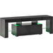 High Gloss Futuristic TV Stand with LED Lights 130W x 35D x 45Hcm - Black - Green4Life