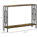 Industrial-Style Console Table with Storage Shelf - Brown - Green4Life