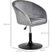 Height-Adjustable Swivel Bar Stool with Velvet-Touch Upholstery - Grey - Green4Life