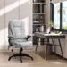 Vinsetto Recliner Office Chair with Six Massage Heating Points, Linen-Feel Upholstery - Light Grey - Green4Life