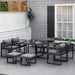 8 Seater Garden Dining Cube Set - Grey - Outsunny - Green4Life