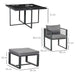 8 Seater Garden Dining Cube Set - Grey - Outsunny - Green4Life