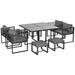 8 Seater Garden Dining Cube Set - Grey - Outsunny - Green4Life