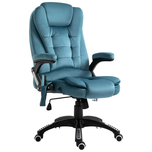 Vinsetto Recliner Office Chair with Six Massage Heating Points - Blue - Green4Life