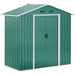 Outsunny 6.5ft x 3.5ft Metal Garden Storage Shed with Double Sliding Doors and 4 Vents - Green - Green4Life