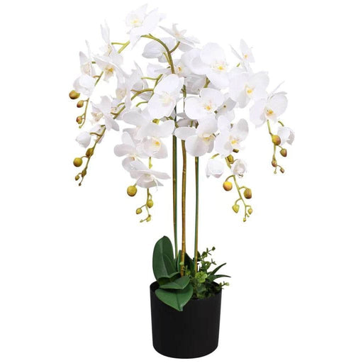 85cm White Deluxe Bush Artificial Orchid - Green4Life