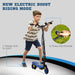 Foldable Electric Scooter with LED Headlight, for Ages 7-14 Years - Blue - Green4Life