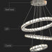 LED Chandelier with 3 Crystal Rings and 3 Light Modes - Silver - Green4Life