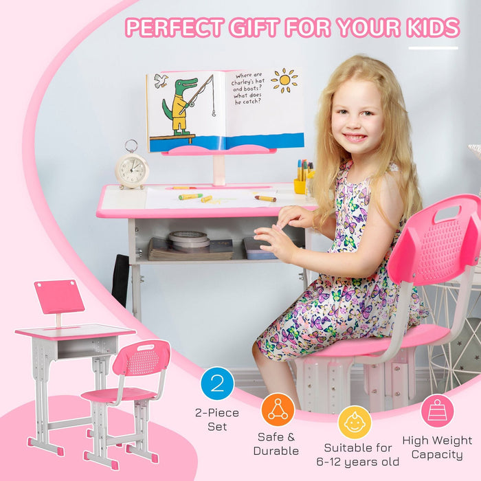 Pink Scholar's Adjustable Desk and Chair Set for Kids - Green4Life