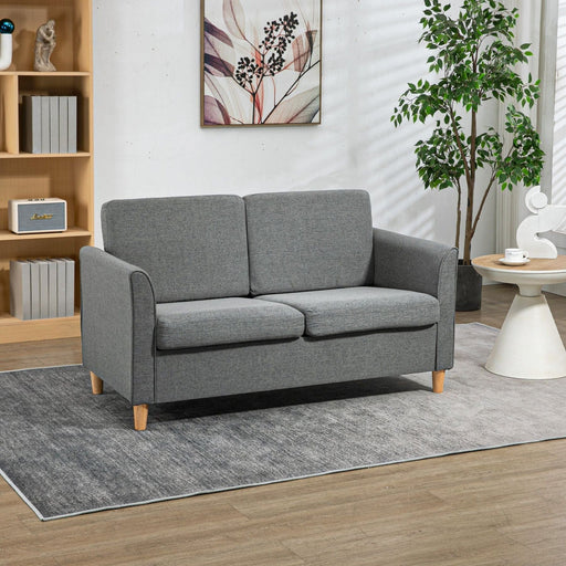 Graphite Grey Contemporary Compact Sofa with Sleek Wood Legs - Green4Life