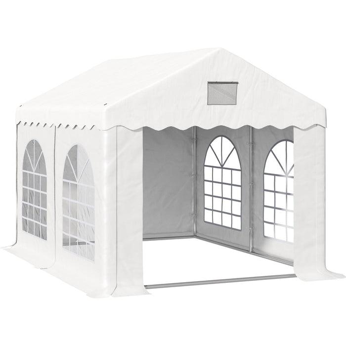 Outsunny 4x3m White Gazebo with Removable Side Walls and Windows - Green4Life