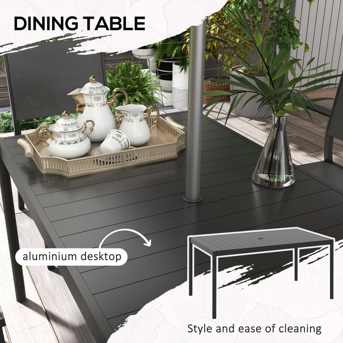 6-Seater Garden Dining Set - Dark Grey - Outsunny