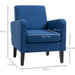 Modern Accent Armchair with Rubber Wood Legs - Blue - Green4Life