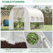 Outsunny 3 x 2 x 2m Walk-in Greenhouse with Zippered Roll Up Door and 6 Mesh Windows - White - Green4Life