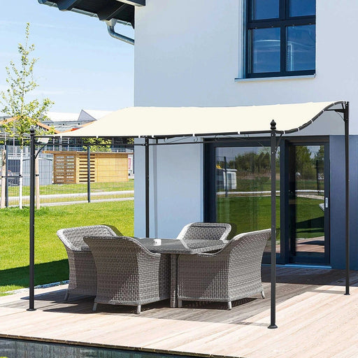 3 x 3 m Metal Pergola with Cream Canopy - Outsunny - Green4Life