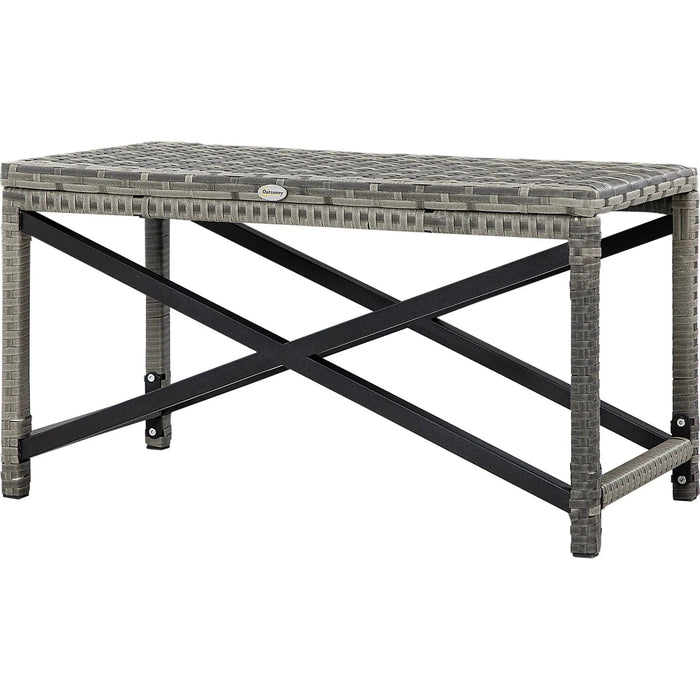 Outsunny Patio Elegance Grey Wicker Coffee Table - Green4Life