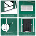 9 x 6 ft (277L x 195W cm) Lockable Metal Garden Shed with Air Vents - Green - Outsunny - Green4Life