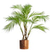 90cm Artificial Areca Palm Plant Twisted Detail Trunk with Copper Metal Plater - Green4Life