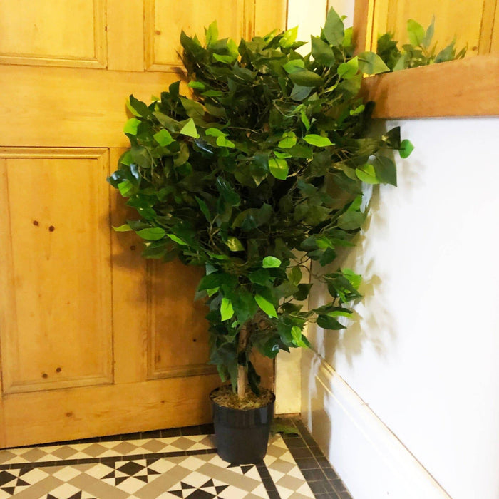 90cm Artificial Ficus Tree Bush - Large Bushy Plant - Green4Life