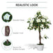 90cm Artificial Potted Rose Tree with 21 Flowers - White - Outsunny - Green4Life