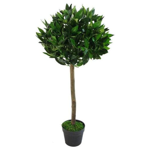 90cm Plain Natural Trunk Artificial Topiary Bay Laurel Ball Tree - Green4Life