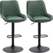 Set of 2 Adjustable Retro Bar Chairs with Swivel Seat - Dark Green - Green4Life