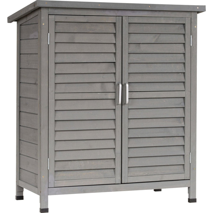 Outsunny 87L x 46.5W x 96.5H cm Solid Fir Wood Garden Storage Unit - Grey - Green4Life