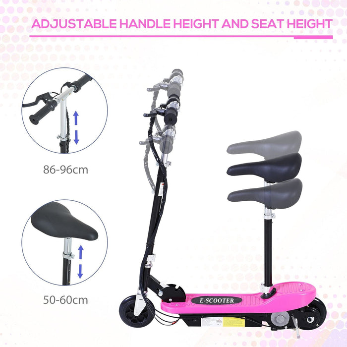 Foldable Electric Scooter for Kids 2x12V Battery - Pink - Green4Life