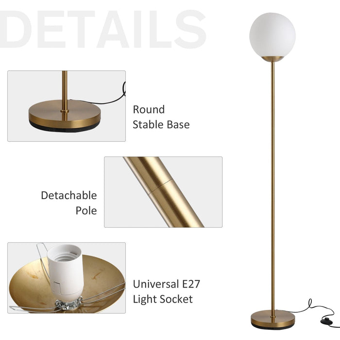 Glass Globe Floor Lamp - Gold Tone - Green4Life