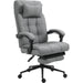 Vinsetto Office Chair with Footrest and Removable Pillow, Linen-Feel Upolstery - Light Grey - Green4Life