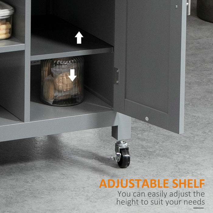 Kitchen Trolley with Storage Shelves & Drawer - Grey - Green4Life