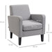 Modern Accent Armchair with Rubber Wood Legs - Light Grey - Green4Life