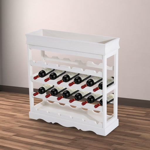 4-tier Wine Rack Organiser 70W x22.5D x 70H cm - White - Green4Life
