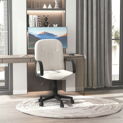 PU Leather Swivel Office Chair - Cream - Green4Life