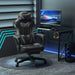 Vinsetto PU Leather Gaming Chair with Footrest and Headrest - Grey/Black - Green4Life