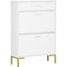 Shoe Cabinet with 2 Flip Doors & 1 Drawer - White - Green4Life