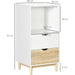 Storage Cupboard with Drawers and Open Shelf - White/Natural - Green4Life