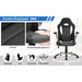 HOMCOM Office Chair PU Leather Gaming Style with Flip-Up Armrests - Black/Grey - Green4Life