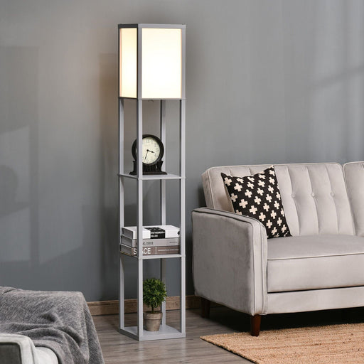 Floor Lamp with 3-Tier Shelves - Grey - Green4Life